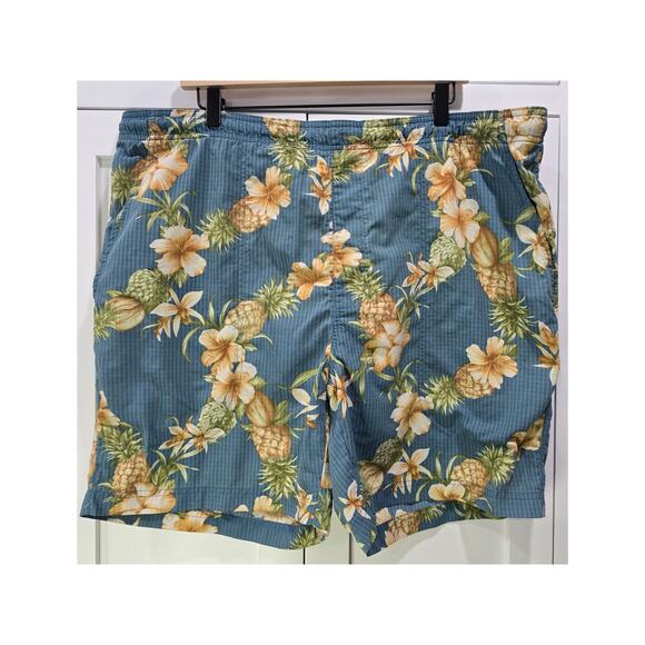 🌺 Tommy Bahama Paradise Nation Pineapple Floral Swim Trunks – Size Large - Picture 1 of 15